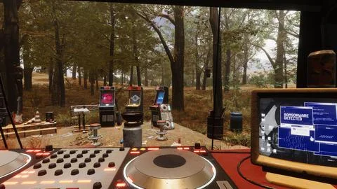 Integration of technology in a natural environment, 3D render Stock Illustration