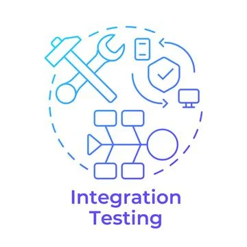 Integration testing blue gradient concept icon Illustrazione stock