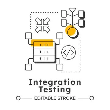 Integration testing modern linear concept icon Stock Illustration