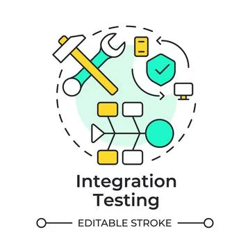 Integration testing multi color concept icon Stock Illustration