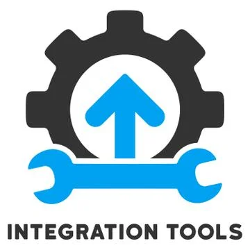 Integration Tools Flat Icon with Caption イラスト素材
