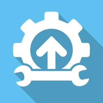 Integration Tools Flat Square Icon with Long Shadow Stock Illustration