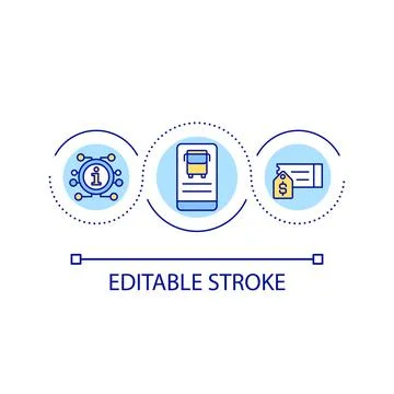 Integration of transport information loop concept icon Stock Illustration