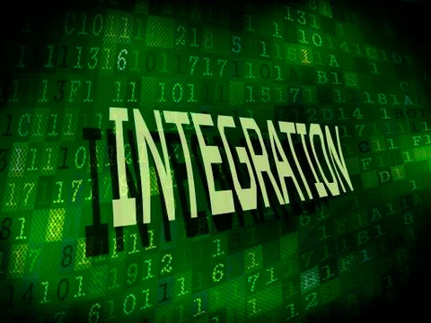 Integration word isolated on digital background Stock Illustration
