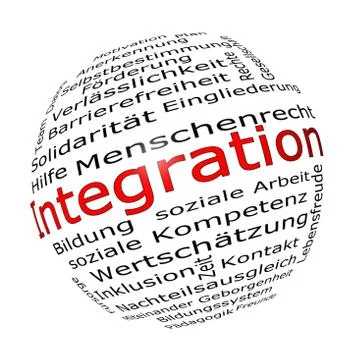 Integration Wordcloud - 3D illustration Stock Illustration