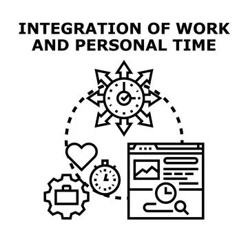 Integration of work personal life balance concept イラスト素材