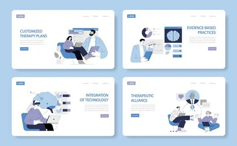 Integrative Psychotherapy. Flat Vector Illustration イラスト素材