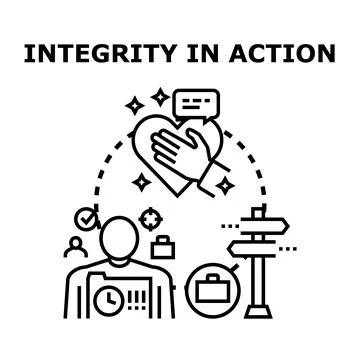 Integrity in action concept delivering honest ethical behavior Stock Illustration