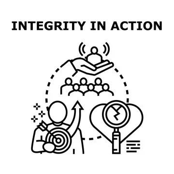 Integrity in action, ethics, and corporate leadership Stock Illustration