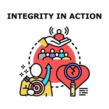 Integrity in action, ethics, and corporate leadership Stock Illustration