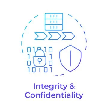 Integrity and confidentiality blue gradient concept icon Stock Illustration