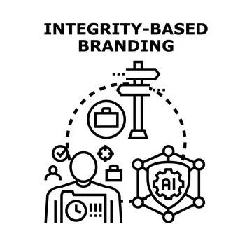Integrity based branding concept developing trustworthy business strategy Stock Illustration