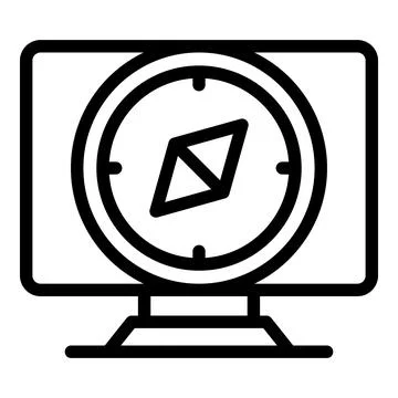 Integrity compass icon outline vector. Follow business Stock Illustration