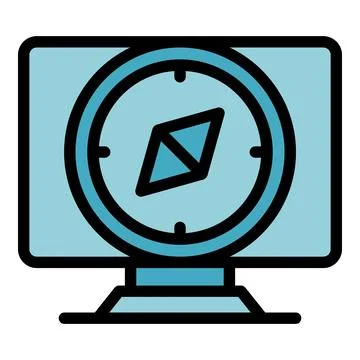 Integrity compass icon vector flat Stock Illustration