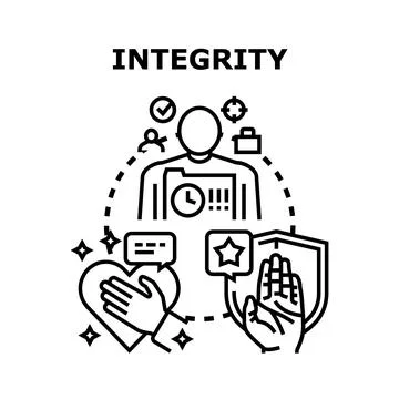 Integrity concept for business ethics and trust Stock Illustration