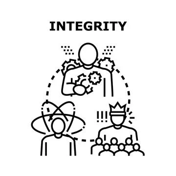 Integrity concept showing core values and ethical leadership Stock Illustration