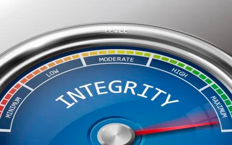 Integrity conceptual 3d illustration meter indicator Stock Illustration