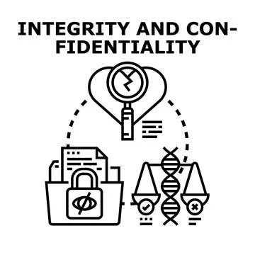 Integrity confidentiality data protection corporate ethic concept Stockillustratie