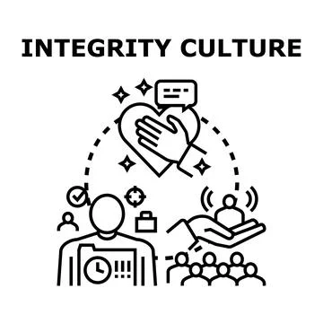 Integrity culture principle developing trust communication Stock Illustration