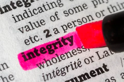 Integrity  Dictionary Definition Stock Photos