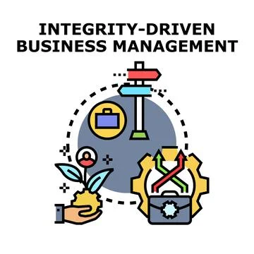 Integrity driven business management strategy concept Stock Illustration