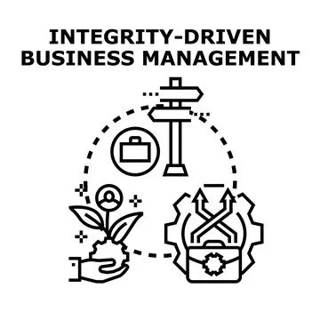 Integrity driven business management strategy concept Stock Illustration
