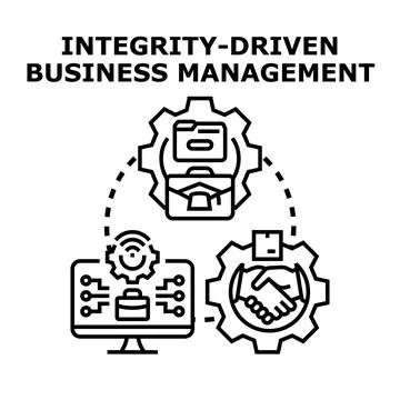 Integrity driven business management system concept illustration 库存插图