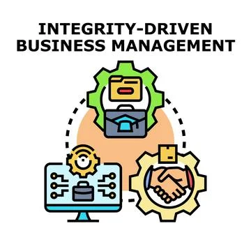 Integrity driven business management system concept illustration Stock Illustration