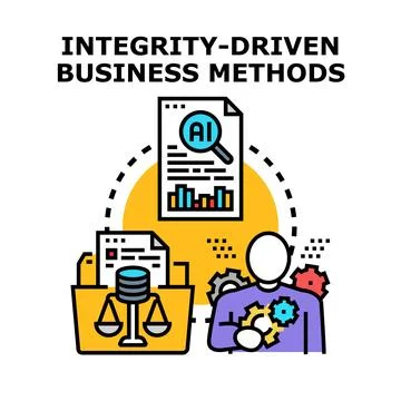Integrity driven business methods and ethical business practices Stock Illustration