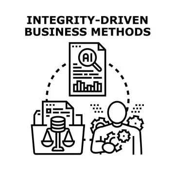 Integrity driven business methods and ethical business practices 스톡 일러스트
