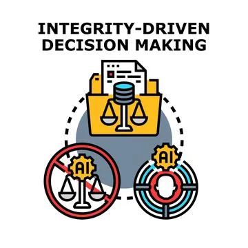 Integrity driven decision making concept vector icon Stock Illustration