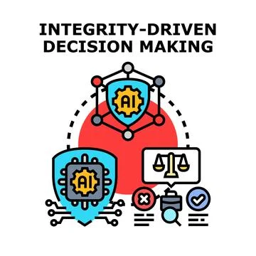 Integrity driven decision making concept 스톡 일러스트
