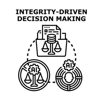 Integrity driven decision making concept vector icon Stock Illustration