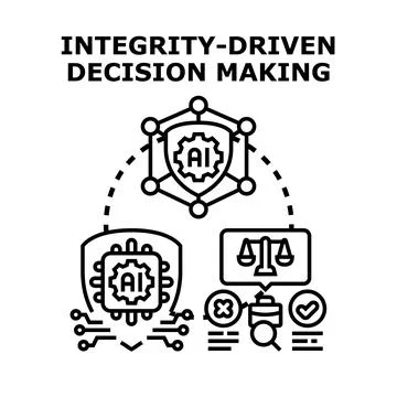 Integrity driven decision making concept Stock Illustration