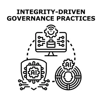 Integrity driven governance practices with artificial intelligence Stock Illustration
