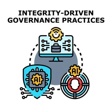 Integrity driven governance practices with artificial intelligence Stock Illustration