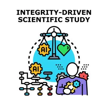 Integrity driven scientific study balancing ai and ethics Stock Illustration