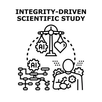 Integrity driven scientific study balancing ai and ethics 스톡 일러스트