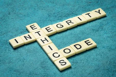 Integrity, ethics and code crossword integrity, ethics and code crossword ... Foto stock