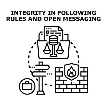 Integrity in following rules and open communication concept Stock Illustration