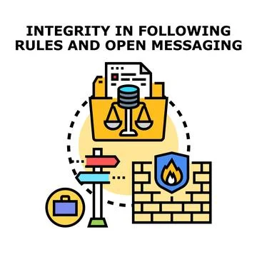 Integrity in following rules and open communication concept Stock Illustration