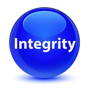 Integrity glassy blue round button Stock Illustration