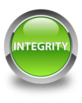 Integrity glossy green round button Stock Illustration