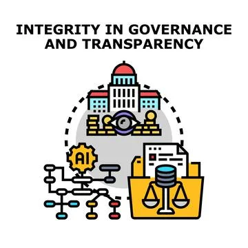 Integrity in governance and transparency concept vector Stock Illustration