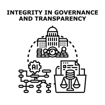 Integrity in governance and transparency concept vector Stock Illustration