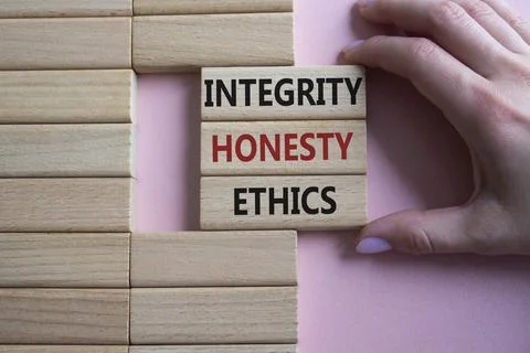 Integrity Honesty Ethics symbol. Concept words Integrity Honesty Ethics on .. Foto stock