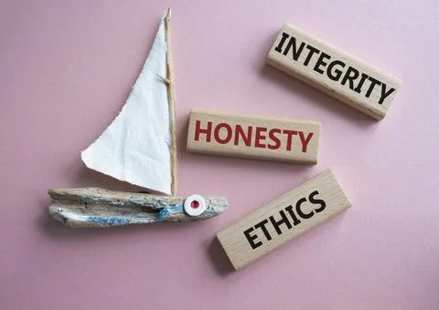 Integrity Honesty Ethics symbol. Concept words Integrity Honesty Ethics on .. Stock Photos
