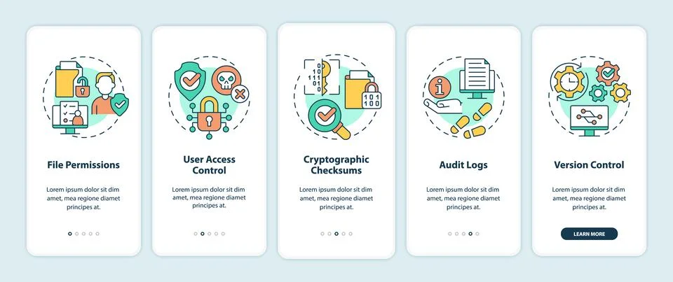 Integrity onboarding mobile app screen Stock Illustration