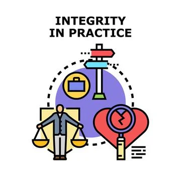 Integrity in practice showing ethical decision making イラスト素材