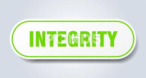 Integrity sign. integrity rounded green sticker. integrity Stock Illustration